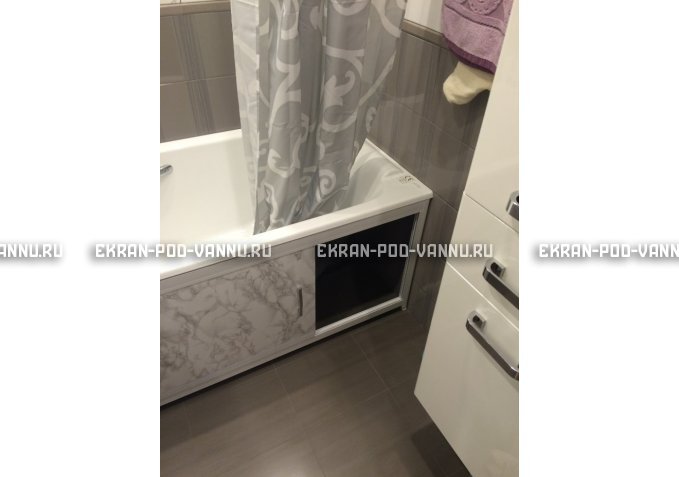 Раздвижной экран EUROPLEX Комфорт серый мрамор – купить по цене 6250 руб. в интернет-магазине в городе Новосибирск картинка 4