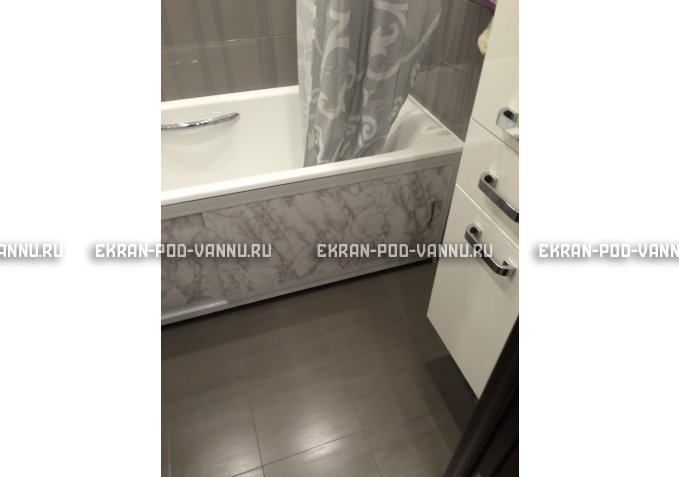 Раздвижной экран EUROPLEX Комфорт серый мрамор – купить по цене 6250 руб. в интернет-магазине в городе Новосибирск картинка 3