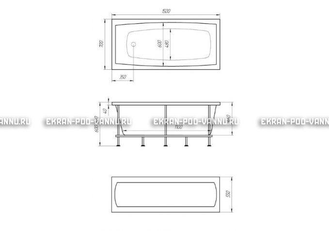 Акриловая ванна 1MarKa Melora 150x70 – купить по цене 12300 руб. в интернет-магазине в городе Новосибирск картинка 4