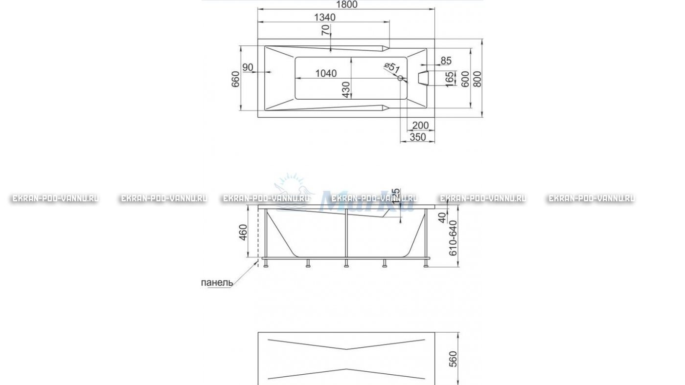 Акриловая ванна 1MarKa Raguza 180x80 – купить по цене 17854 руб. в интернет-магазине в городе Новосибирск картинка 13