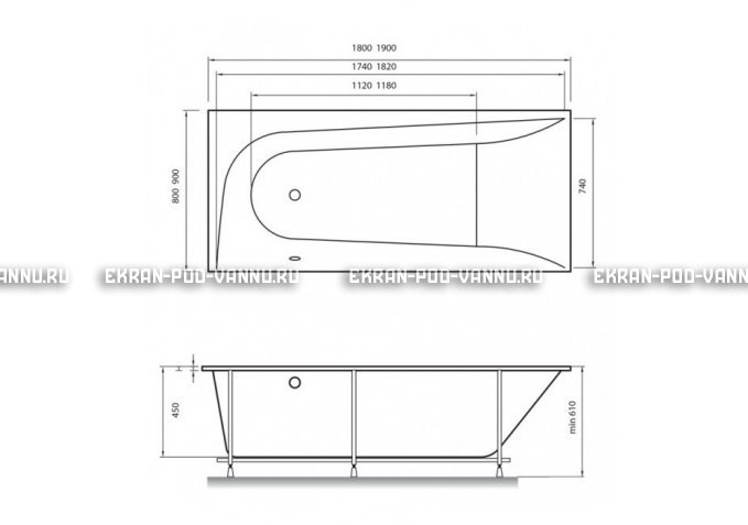 Акриловая ванна Vayer Boomerang 180x80 – купить по цене 43210 руб. в интернет-магазине в городе Новосибирск картинка 4