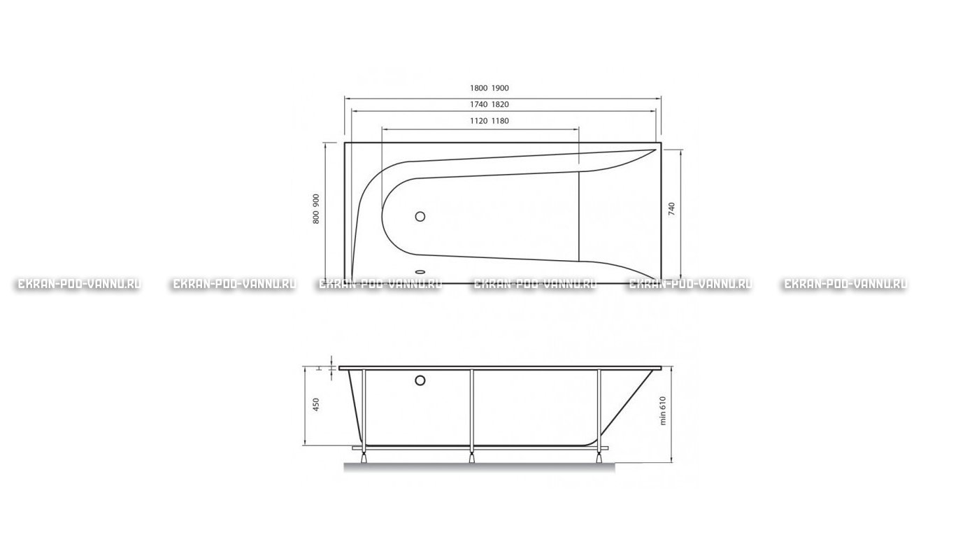 Акриловая ванна Vayer Boomerang 190x90 – купить по цене 53050 руб. в интернет-магазине в городе Новосибирск картинка 15