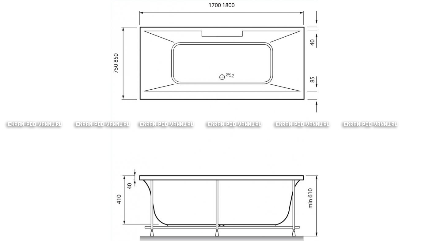 Акриловая ванна Vayer Casoli 180x80 – купить по цене 23580 руб. в интернет-магазине в городе Новосибирск картинка 16